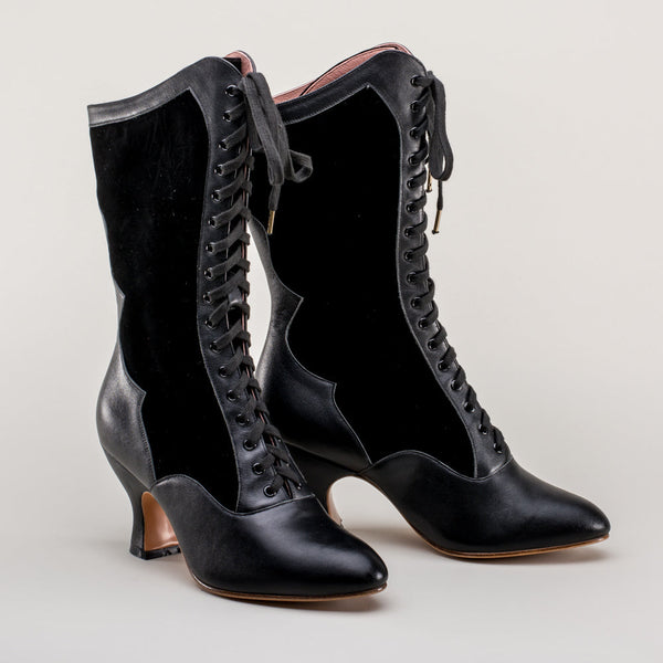 Camille Edwardian Boots - Black/Black