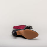 Camille Edwardian Boots (Burgundy/Black)
