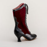 Camille Edwardian Boots (Burgundy/Black)