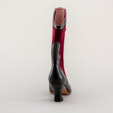 Camille Edwardian Boots (Burgundy/Black)