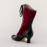 Camille Edwardian Boots (Burgundy/Black)