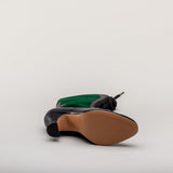 Camille Edwardian Boots (Black/Green)