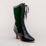 Camille Edwardian Boots (Black/Green)