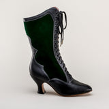 Camille Edwardian Boots (Black/Green)