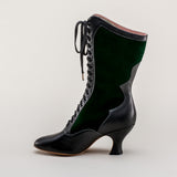 Camille Edwardian Boots (Black/Green)
