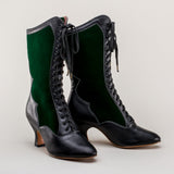 Camille Edwardian Boots (Black/Green)