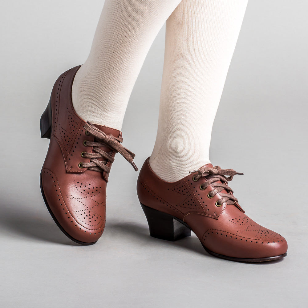 Claire 1940s Oxfords (Brown)