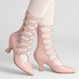 Cleo Edwardian Boots (Pink)