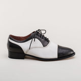 Dandy Men's Vintage Cap Toe Oxfords (Black/White)