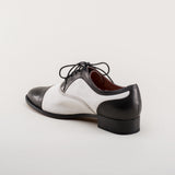 Dandy Men's Vintage Cap Toe Oxfords (Black/White)