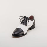 Dandy Men's Vintage Cap Toe Oxfords (Black/White)