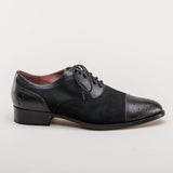 Dandy Men's Vintage Cap Toe Oxfords (Black)