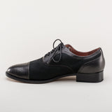 Dandy Men's Vintage Cap Toe Oxfords (Black)