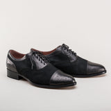 Dandy Men's Vintage Cap Toe Oxfords (Black)