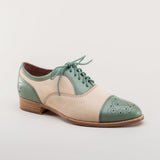 Dandy Men's Vintage Cap Toe Oxfords (Sage/Buff)