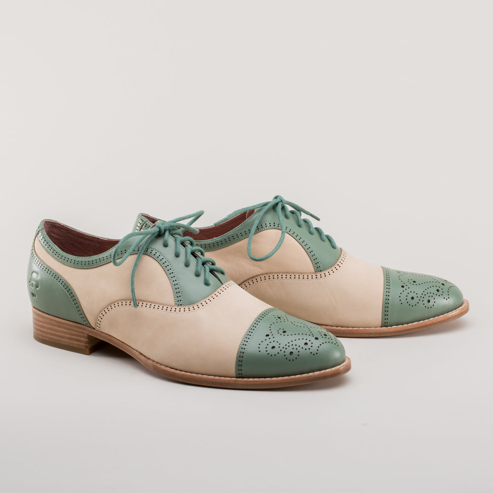 Dandy Men's Vintage Cap Toe Oxfords (Sage/Buff)