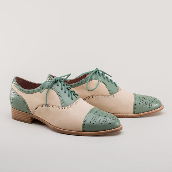 Dandy Men's Vintage Cap Toe Oxfords (Sage/Buff)