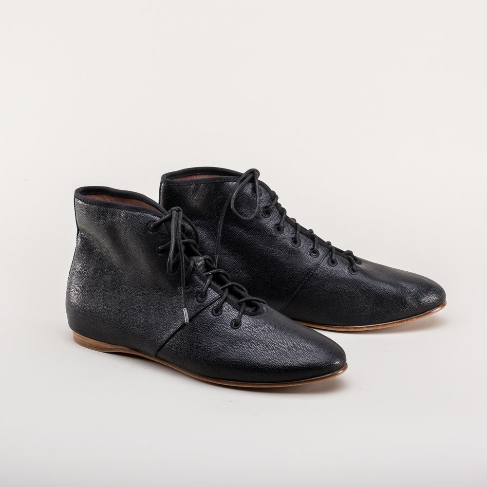 Emma Regency Leather Boots - Black