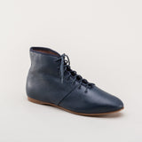 Emma Regency Leather Boots - Navy