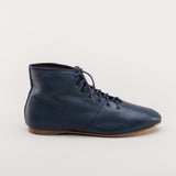 Emma Regency Leather Boots - Navy