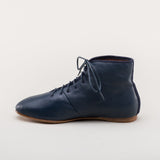 Emma Regency Leather Boots - Navy