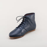 Emma Regency Leather Boots - Navy