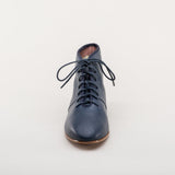 Emma Regency Leather Boots - Navy