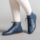 Emma Regency Leather Boots - Navy