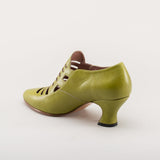 Endora Victorian Witch Shoes (Arsenic Green)