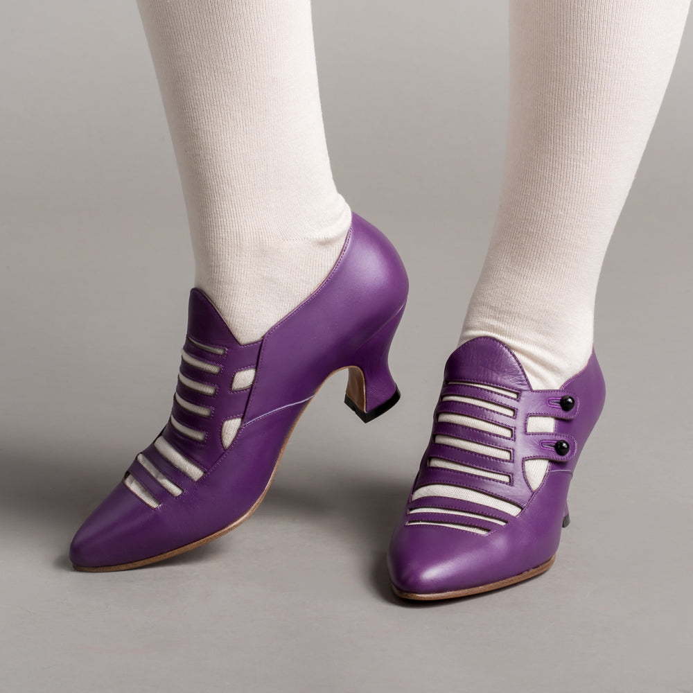 Endora Victorian Witch Shoes (Poison Purple)