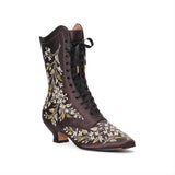 Flora Women's Embroidered Boots (Black)