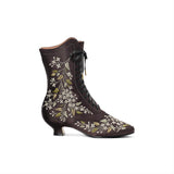 Flora Women's Embroidered Boots (Black)