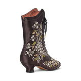 Flora Women's Embroidered Boots (Black)