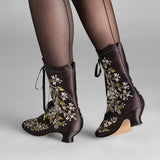 Flora Women's Embroidered Boots (Black)