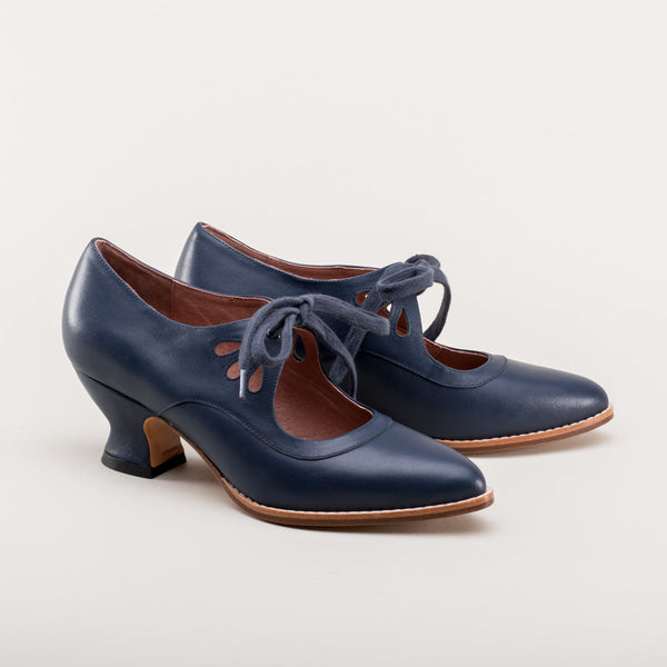 Gibson Edwardian Leather Shoes - Navy