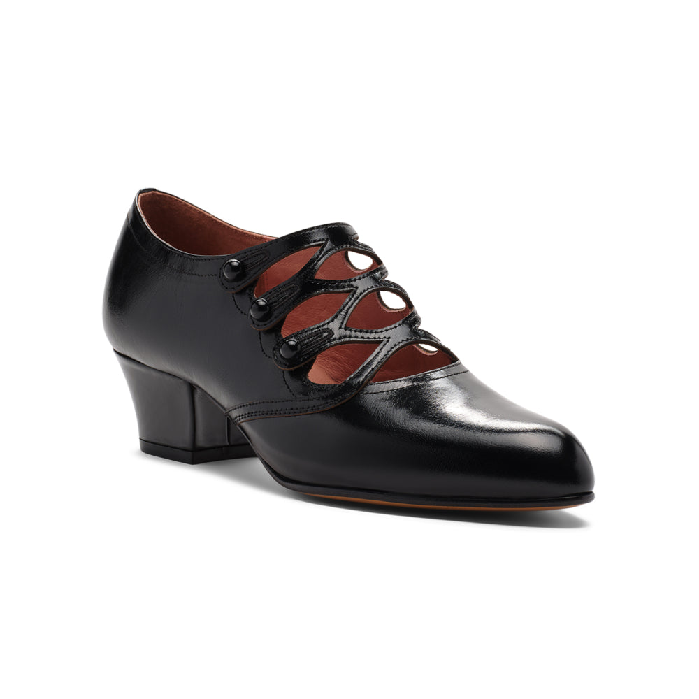 Gloria Edwardian Shoes - Black