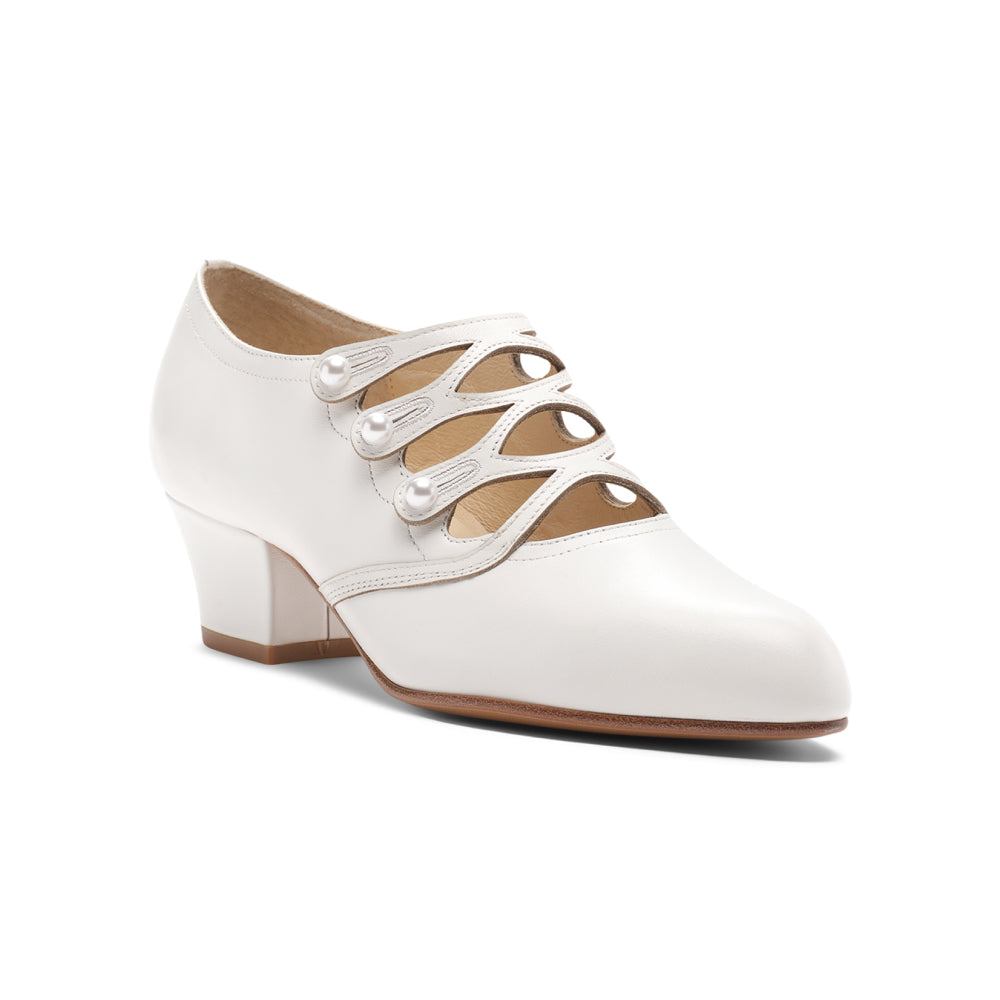 Gloria Edwardian Shoes - Ivory