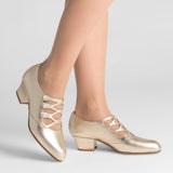 Gloria Edwardian Shoes - Pale Gold