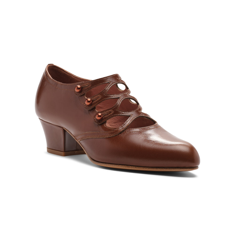 Gloria Edwardian Shoes - Walnut
