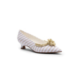 Josephine 18th Century Pumps (Taupe/White)
