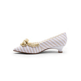 Josephine 18th Century Pumps (Taupe/White)