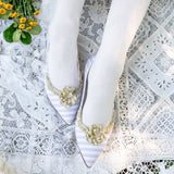 Josephine 18th Century Pumps (Taupe/White)
