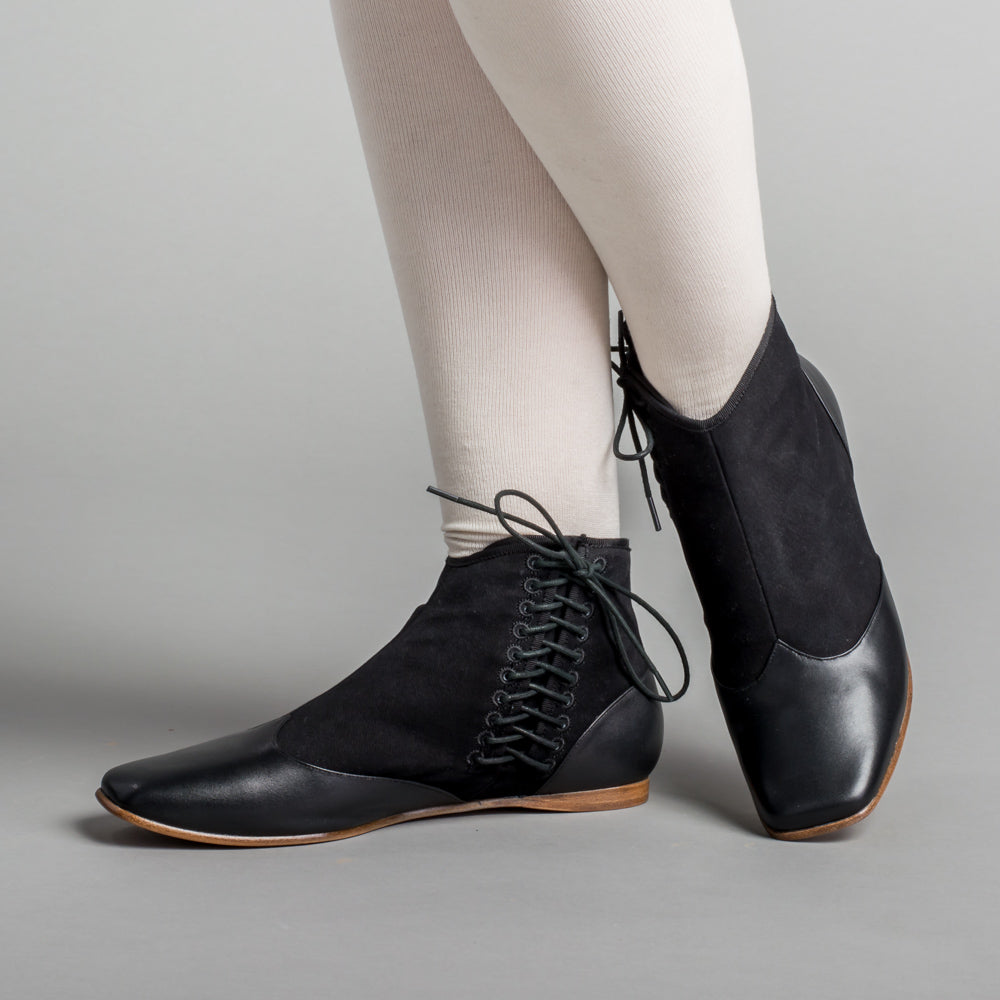 Keckley Victorian Side-Lace Boots (Black/Black)