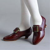 Kensington 18th Century Leather Shoes (Bordeaux)