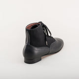 Larkspur Wool/Leather Lace-Up Boots (Black/Black)