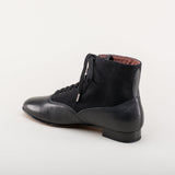 Larkspur Wool/Leather Lace-Up Boots (Black/Black)