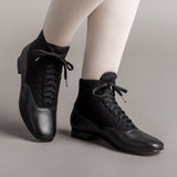 Larkspur Wool/Leather Lace-Up Boots (Black/Black)