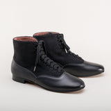 Larkspur Wool/Leather Lace-Up Boots (Black/Black)