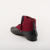 Larkspur Wool/Leather Lace-Up Boots (Burgundy/Black)