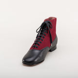 Larkspur Wool/Leather Lace-Up Boots (Burgundy/Black)